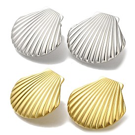 Ion Plating(IP) 304 Stainless Steel Sheel Shape Stud Earrings for Women