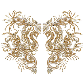 1 парные полиэстеровые швейные украшения, цветок, со стразами