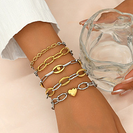 304 женские браслеты-цепочки с овальными звеньями из нержавеющей стали