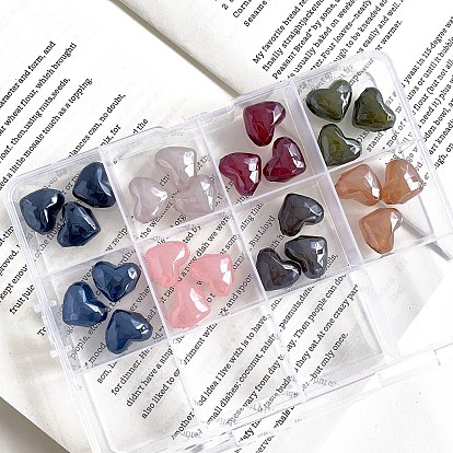 Непрозрачные акриловые бусины, граненые, сердце