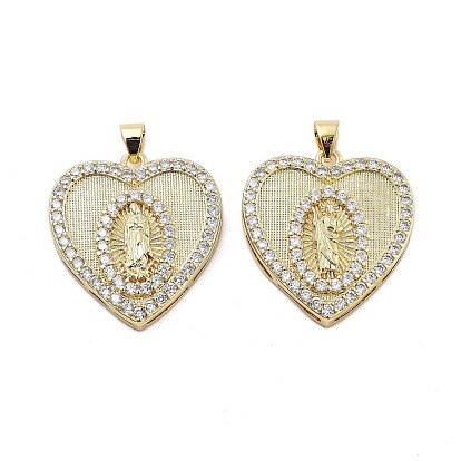 Латунные микро проложить кубического циркония подвески, долговечный, без кадмия и без свинца, сердце прелести