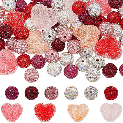 Наборы бисера своими руками, включая круглые бусины со стразами из полимерной глины, бусины из смолы в форме сердца друзи