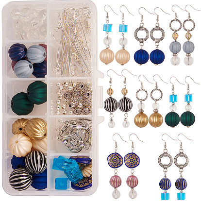 DIY Earring Making, with Acrylic & Glass & Metal Beads, Alloy Findings and Brass Earring Hooks