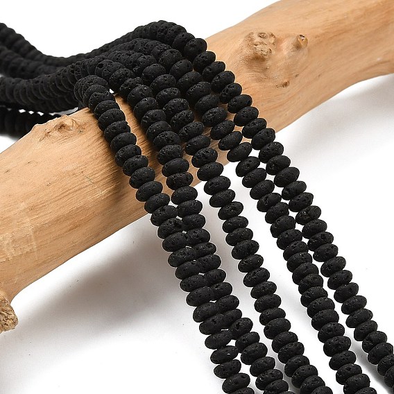 Бусы из натуральной лавы, рондель