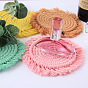 Nordic hand-woven color cotton rope coaster round tassel coaster table mat placemat heat insulation pad creative placemat