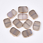 Electroplate Natural Grey Agate Beads, Dyed, Rectangle