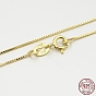 925 Sterling Silver Box Chain Necklaces, with Spring Ring Clasps, Thin Chain