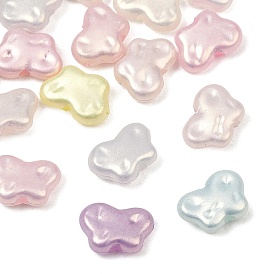 Perles acryliques opaques, éclat doré, papillon