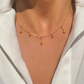 18K Gold Fashion Pentagram Necklace - Unique Design, Women's Clavicle Chain.