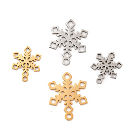 Pendentifs en acier inoxydable, flocon de neige