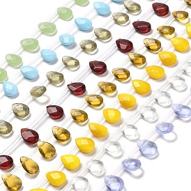 K9 Glass Beads Strands, Faceted, Teardrop