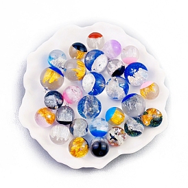 Epoxy Resin Pendants, with Platinum Alloy Findings, DIY Jewelry Making Supplies, Round