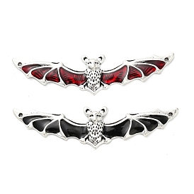 Большие подвески из эмали из сплава на Хэллоуин, летучая мышь прелести, античное серебро