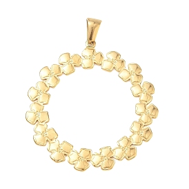 304 подвески из нержавеющей стали, подвеска в виде цветочного венка в круге, ионное покрытие (ip), долговечный