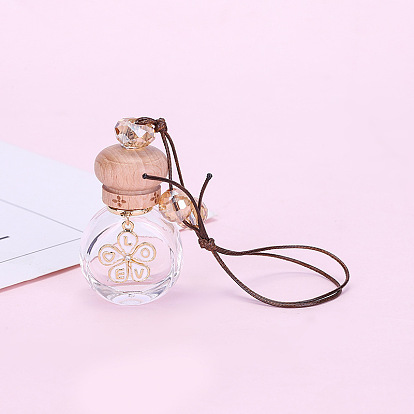 Car perfume bottle small flower car perfume pendant flower pattern perfume glass empty bottle essential oil hanging