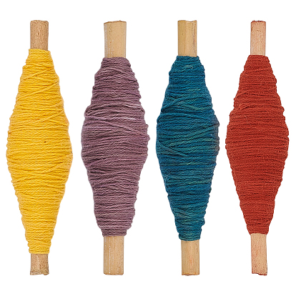 4 rollos 4 colores hilo de algodón hecho a mano