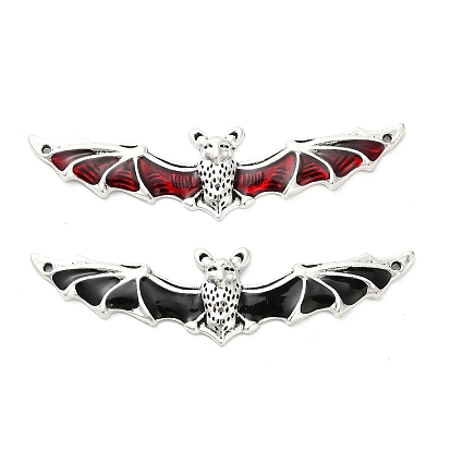 Большие подвески из эмали из сплава на Хэллоуин, летучая мышь прелести, античное серебро