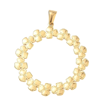 304 подвески из нержавеющей стали, подвеска в виде цветочного венка в круге, ионное покрытие (ip), долговечный