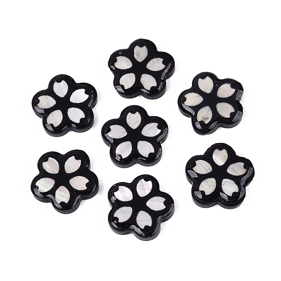 Acrylic & Natural Freshwater Shell Cabochons, Flower