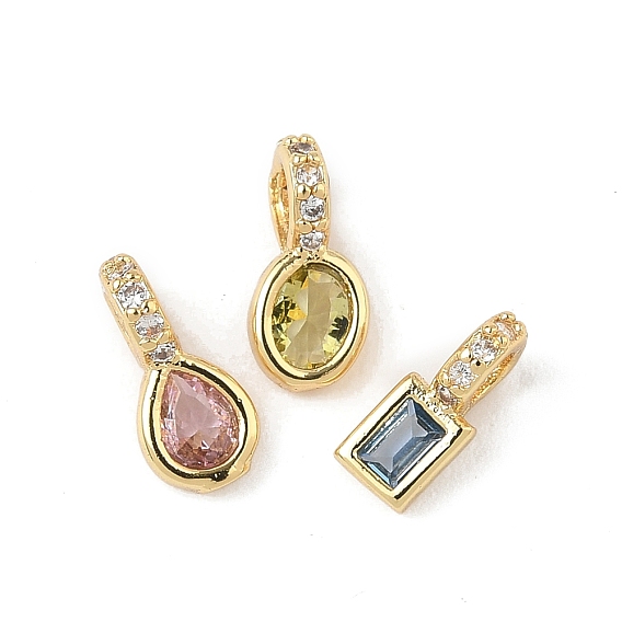 Латунные микро проложить кубического циркония прелести, стойки покрытие, долговечный, без свинца и без кадмия, реальный 18 k позолоченный