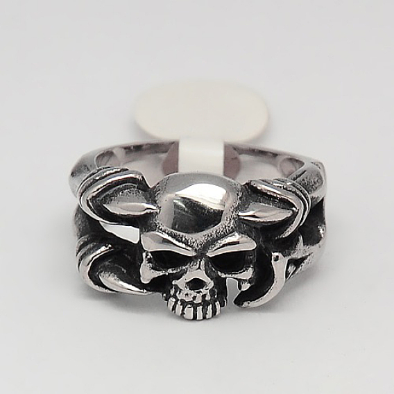 Einzigartigen Retro Herren Halloween Schmuck 304 Edelstahl Schädel Ringe