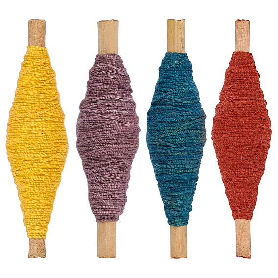 4 rollos 4 colores hilo de algodón hecho a mano