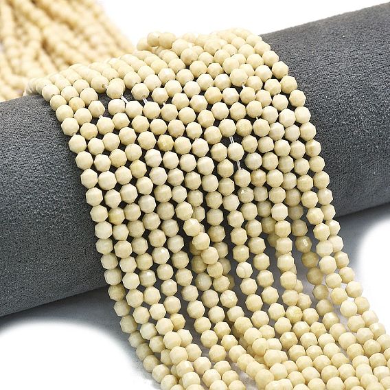 Природных ископаемых нитей бисера, энергетическая призматическая огранка с двойными концами бусины, граненые двухконусные