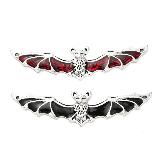Большие подвески из эмали из сплава на Хэллоуин, летучая мышь прелести, античное серебро