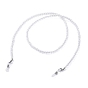 Eyeglasses Chains, Neck Strap for Eyeglasses, with Transparent Acrylic Round Beads, 304 Stainless Steel Lobster Claw Clasps and Rubber Loop Ends