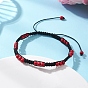 Браслеты из синтетической бирюзы для женщин и мужчин, круглые, с оплеткой нейлоновой нити