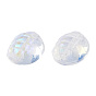 Transparent Electroplate Glass Beads, AB Color Plated, Turtle Shell Shape