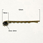 Eisen Haar Haarklammer Zubehör, mit Messing-Blumenschale, 58 mm, Fach: 8 mm