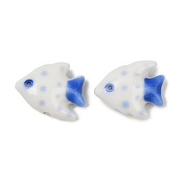 Perles en porcelaine manuelles, peint à la main, porcelaine de la famille rose, poisson