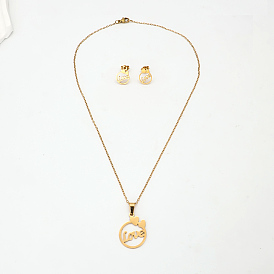 Кольцо со словами «любовь» и «сердце» 201 серьги-гвоздики из нержавеющей стали и комплекты ожерелий с подвесками для женщин