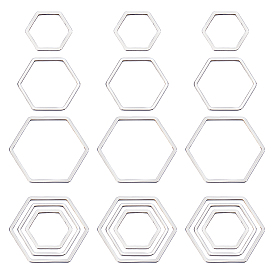 60 шт. 3 размеры 304 соединительное кольцо из нержавеющей стали, шестиугольник