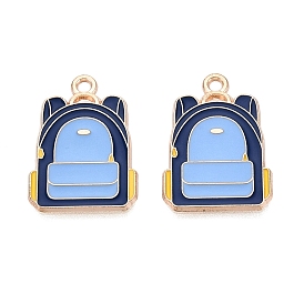 Emaille Anhänger Legierung, Schultaschenanhänger, Licht Gold