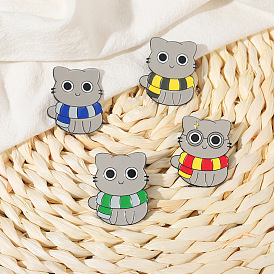 Cute Cat Scarf Pin for Movie and Book Fans - Novelty Badge Clothing Accessory