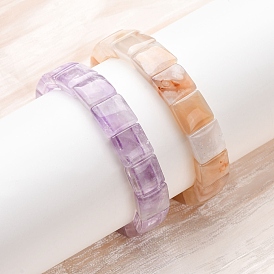 Квадратные эластичные браслеты из натуральных драгоценных камней для женщин