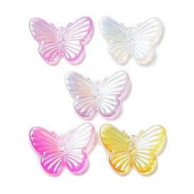 Acrylic Pendants, AB Color Plated, Butterfly