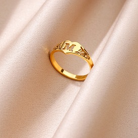 201 палец кольца из нержавеющей стали, золотые, сердце