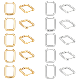 10 пары 2 цвета серьги-кольца из нержавеющей стали, с 304 штифтами из нержавеющей стали для женщин