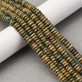 Нити бусин из натурального камня вердит, рондель