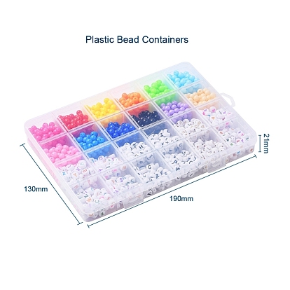 DIY Jewelry Finding Kit, Including Round & Flat Round Plastic & Acrylic Letter Beads, Elastic Stretch Thread and Stainless Steel Scissors