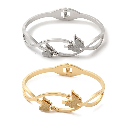 Регулируемые браслеты-бабочки, вакуумное покрытие 304 женские браслеты из нержавеющей стали