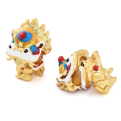 Эмали сплава Европейский бисером, бусины с большим отверстием, танец льва