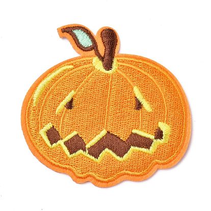 Computerized Embroidery Cloth Iron on/Sew on Patches, Costume Accessories, Halloween Pumpkin Jack-O'-Lantern