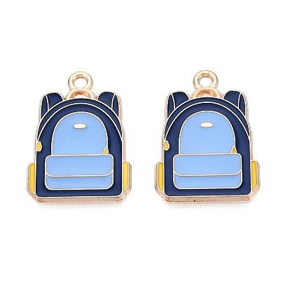 Emaille Anhänger Legierung, Schultaschenanhänger, Licht Gold