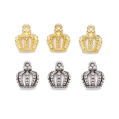 80Pcs 2 Colors Tibetan Style Alloy Charms, Crown
