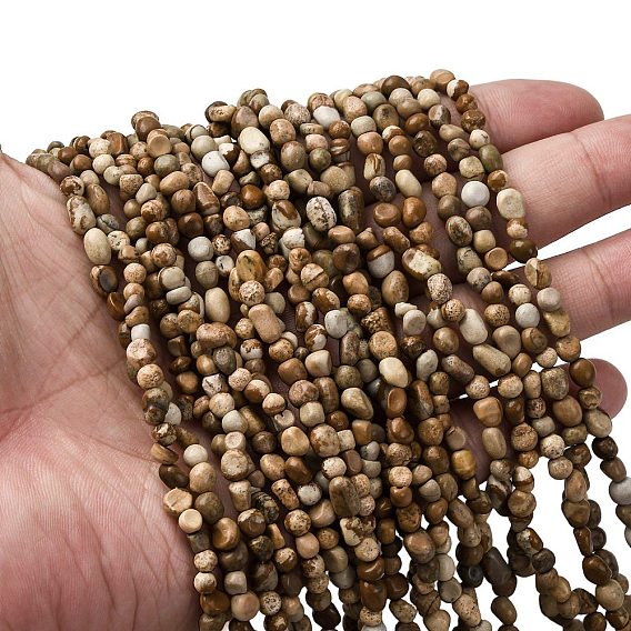 Естественного изображения яшмы бисер нитей, самородки