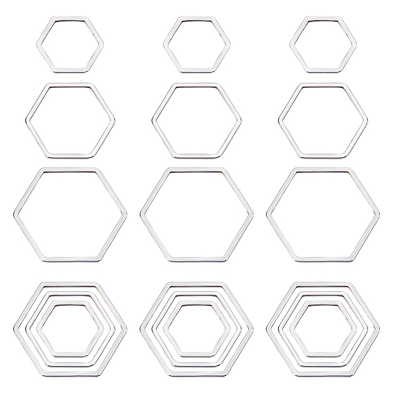 60 шт. 3 размеры 304 соединительное кольцо из нержавеющей стали, шестиугольник